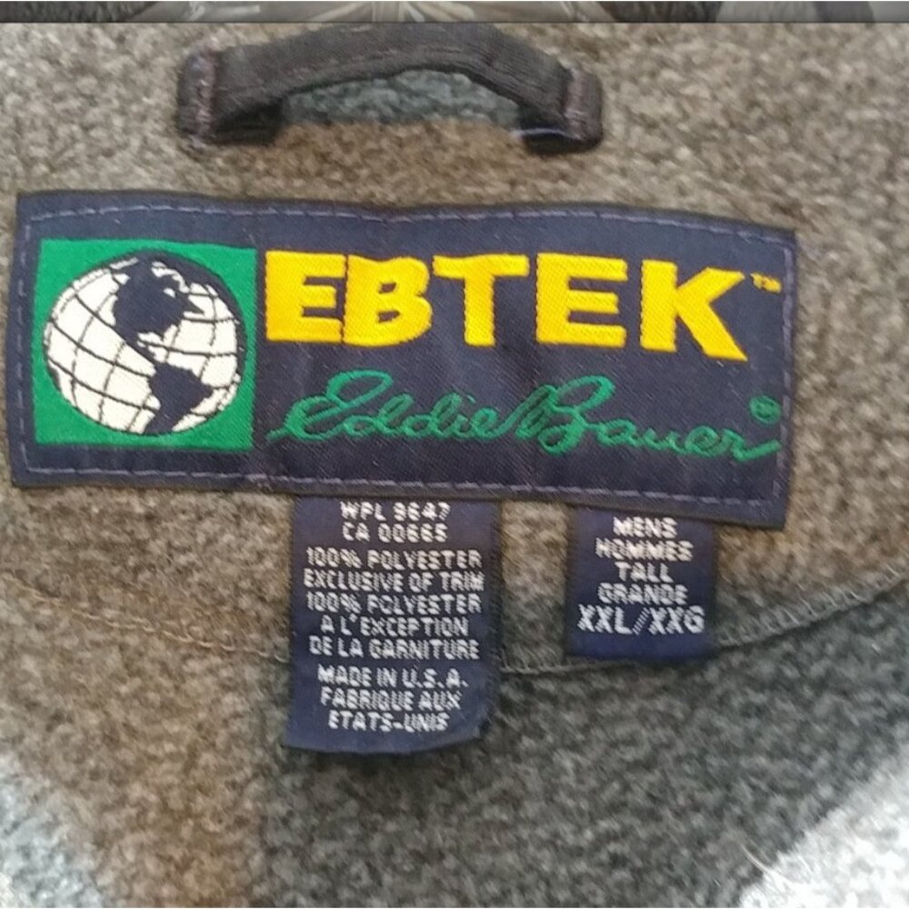 Eddie Bauer EBTEK Men's Gray Full Zipper Outdoor Fleece Vest Size XXL - Picture 4 of 8